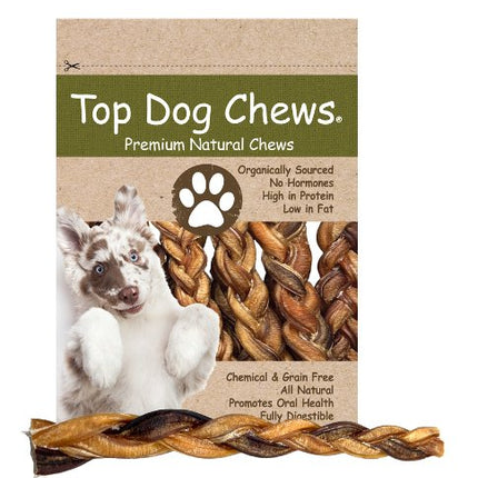 Bully Stick 12" Braided Dog Treat - 5 Pack - Top Dog Chews