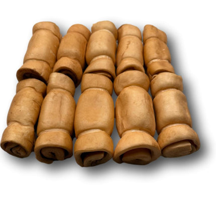 Mini Cheek Rolls 3" Peanut Butter - 10 Pack - Top Dog Chews