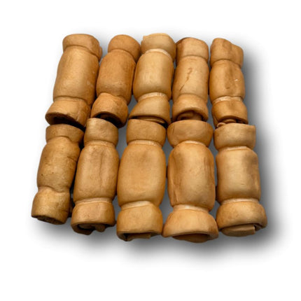 Mini Cheek Rolls 3" Peanut Butter - 10 Pack - Top Dog Chews