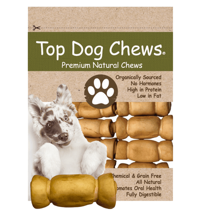Mini Cheek Rolls 3" Peanut Butter - 10 Pack - Top Dog Chews