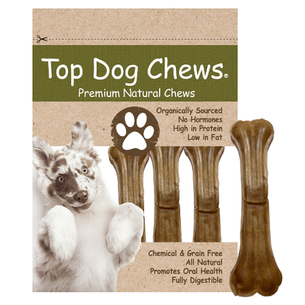 Pressed Rawhide Dog Bone 8" - 5 Pack - Top Dog Chews