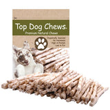 Rawhide Natural Twist Sticks - Pack of 100 From Regular - Top Dog Chews