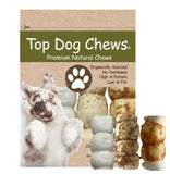 Top Dog Chews – 6” Variety 3 Pack, 1 Roasted Buffalo Beef Cheek Roll, 1 with Bully Dust Sprinkles, and 1 Chicken Wrapped. - Top Dog Chews