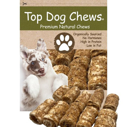 Top Dog Chews Mini Cheek Rolls 3" Bully Dusted - 10 Pack - Top Dog Chews
