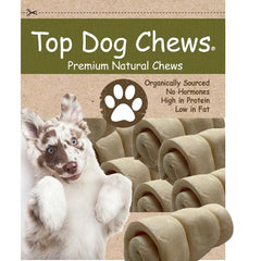Top Dog Chews Mini Cheek Rolls 3" Natural - 10 Pack - Top Dog Chews