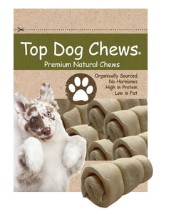 Top Dog Chews Mini Cheek Rolls 3" Natural - 10 Pack - Top Dog Chews