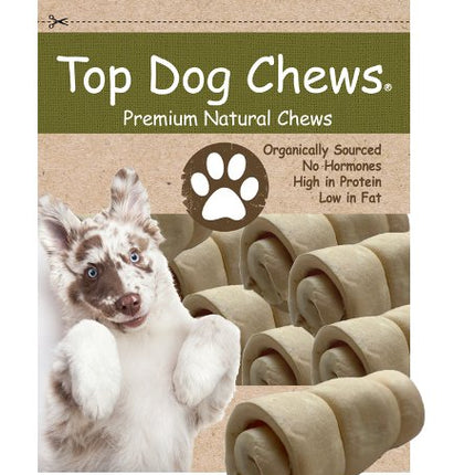 Top Dog Chews Mini Cheek Rolls 3" Natural - 10 Pack - Top Dog Chews