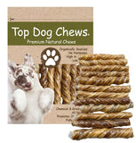 Tripe Twists 4" - 5" - 100% Natural Single Ingredient Dog Chew - from Free Ranging Grass Fed Beef. 12 Pack - Top Dog Chews
