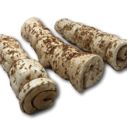 Buffalo Beef Cheek Rolls with Bully Sprinkles 10"-12" - Top Dog Chews