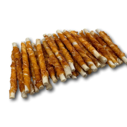Chicken Wrapped Rawhide Twist- All Natural Gluten Free Dog Treats - North American Made - 50 Pack - Top Dog Chews