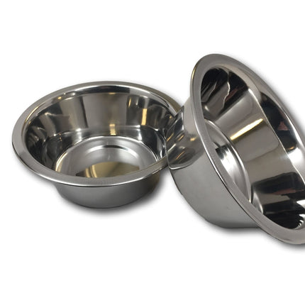 Stainless Steel Dog Bowl Set, 8" Large, 8 Cups, 64oz / 2-Quart, Without annoying stickers to remove. - Top Dog Chews
