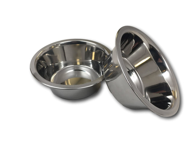 Stainless Steel Dog Bowl Set, 8" Large, 8 Cups, 64oz / 2-Quart, Without annoying stickers to remove. - Top Dog Chews