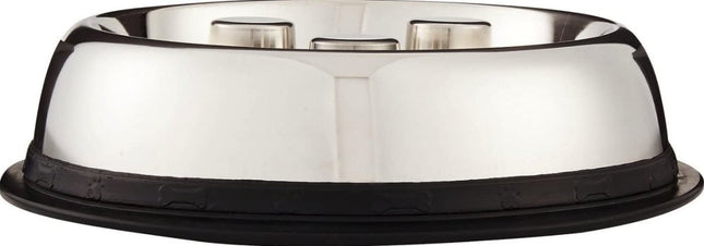 Top Dog Chews Large 2QT Brake-Fast Slow Feed Stainless Steel Bowl - Top Dog Chews