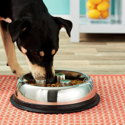 Top Dog Chews Large 2QT Brake-Fast Slow Feed Stainless Steel Bowl - Top Dog Chews