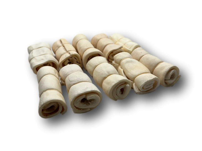 Top Dog Chews Mini Cheek Rolls 3" Natural - 10 Pack - Top Dog Chews