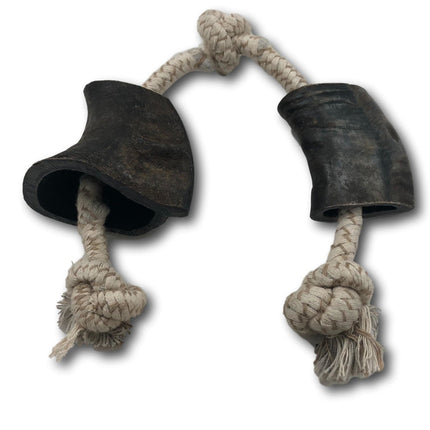 Water Buffalo Horn and Rope Chew Toy - Medium - Top Dog Chews