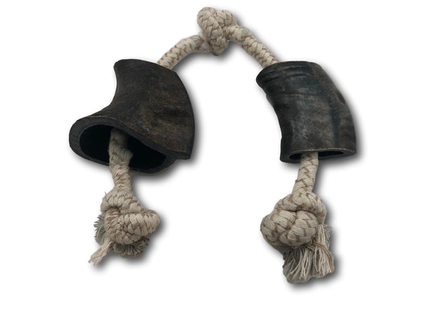 Water Buffalo Horn and Rope Chew Toy - Medium - Top Dog Chews